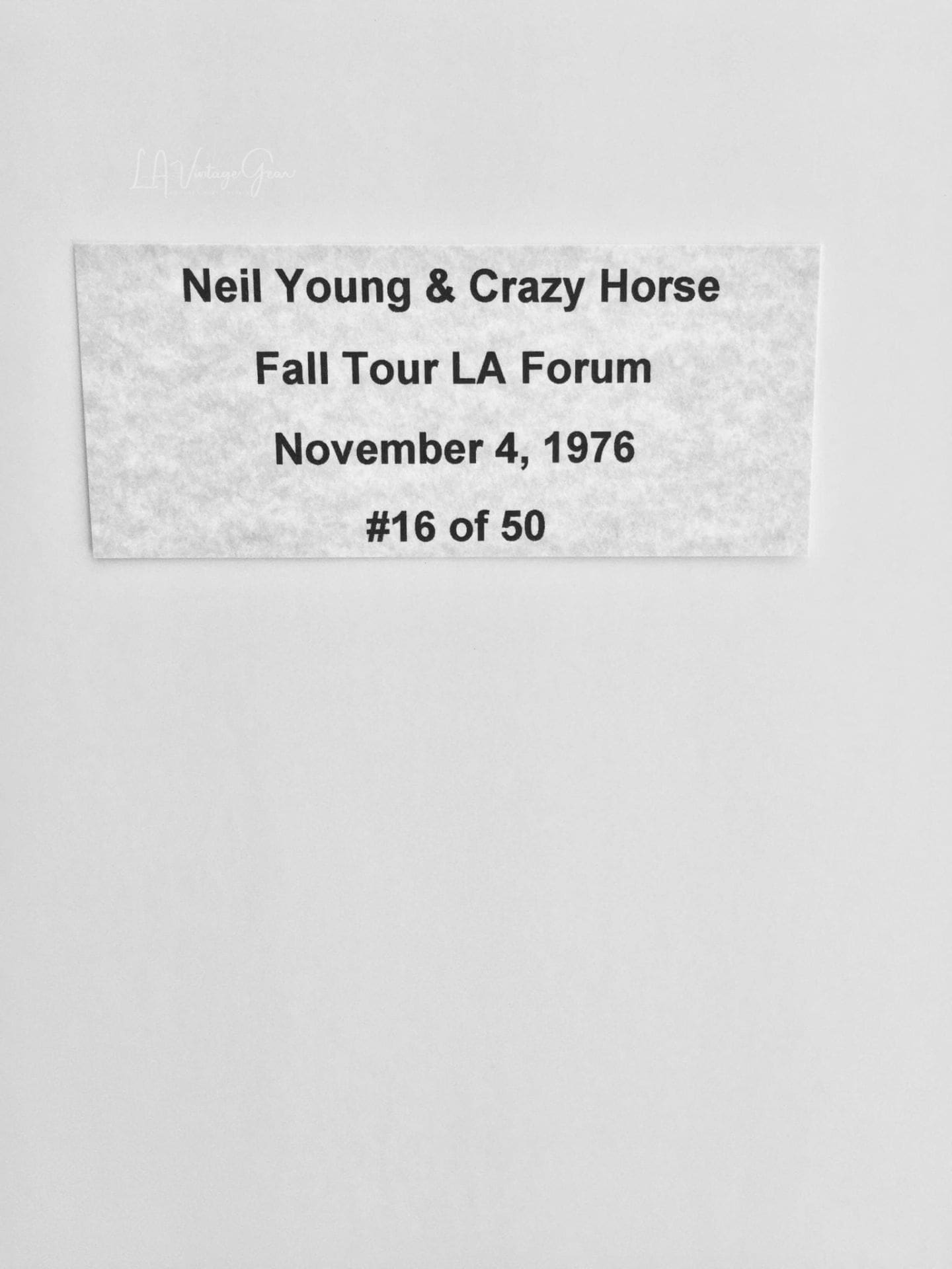 Neil Young & Crazy Horse - Fall Tour 1976 L.A. Forum - Authentic Concert Photo by Ed Finnell - B&W - White Matte 20"x24" - Image 2