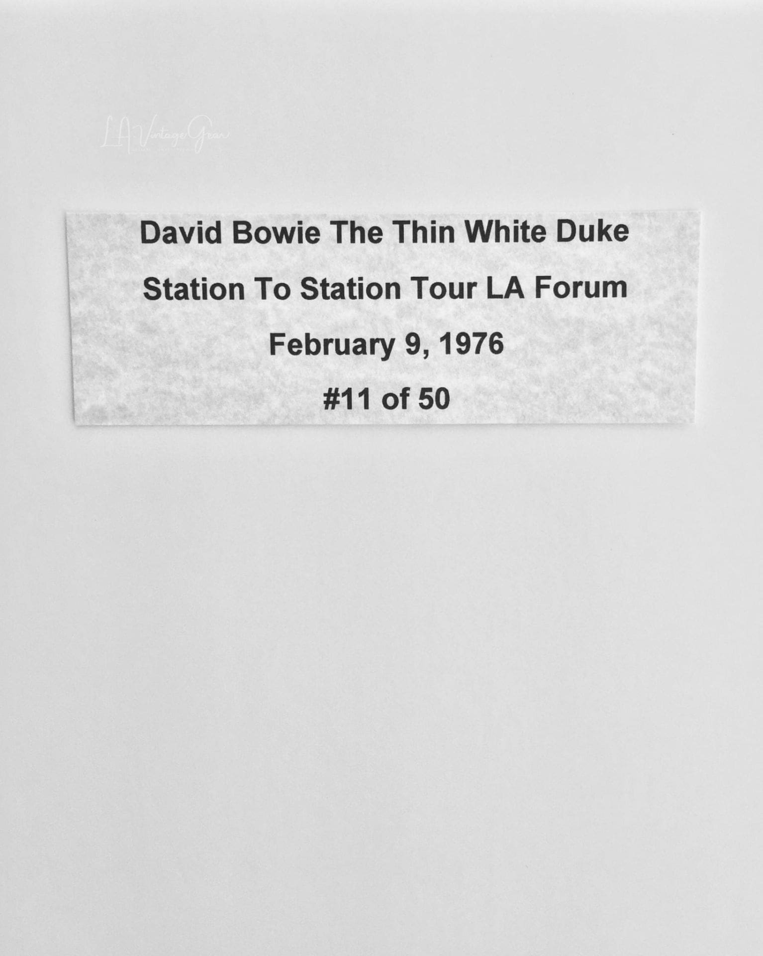 David Bowie - Station to Station Tour 1976 L.A. Forum - Authentic Concert Photo by Ed Finnell - B&W- White Matte 20"x24" - Image 3