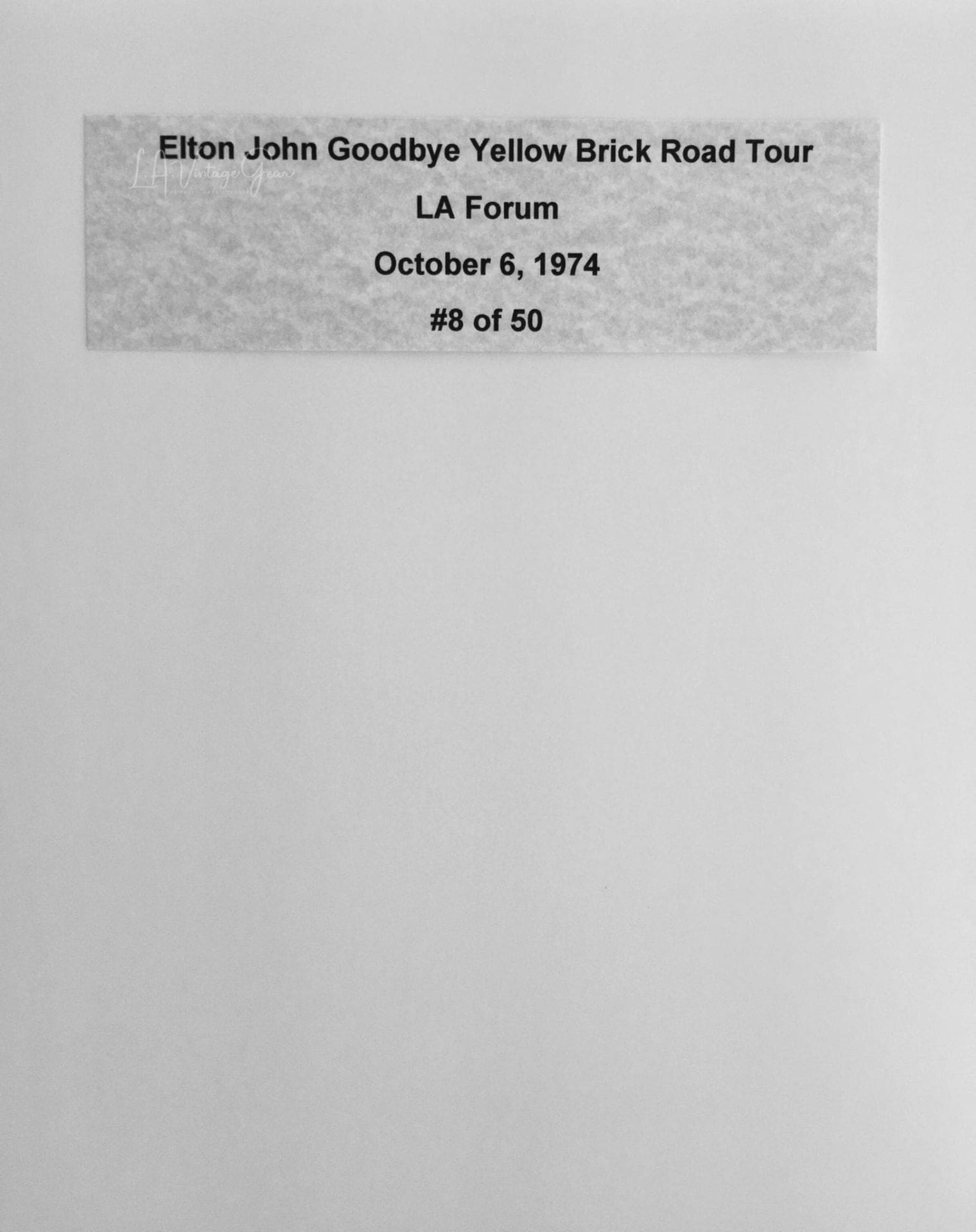 Elton John Goodbye Yellow Brick Road Tour L.A. Forum 1974 - Authentic Concert Photo by Ed Finnell - B&W - White Matte 20"x24" - Image 2