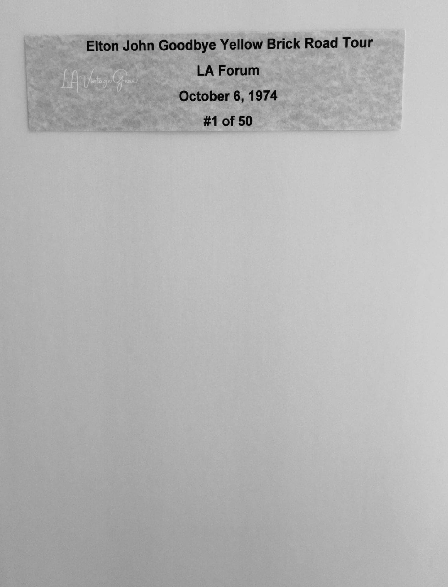Elton John Goodbye Yellow Brick Road Tour L.A. Forum 1974 - Authentic Concert Photo by Ed Finnell - B&W -White Matte 20"x24" - Image 3