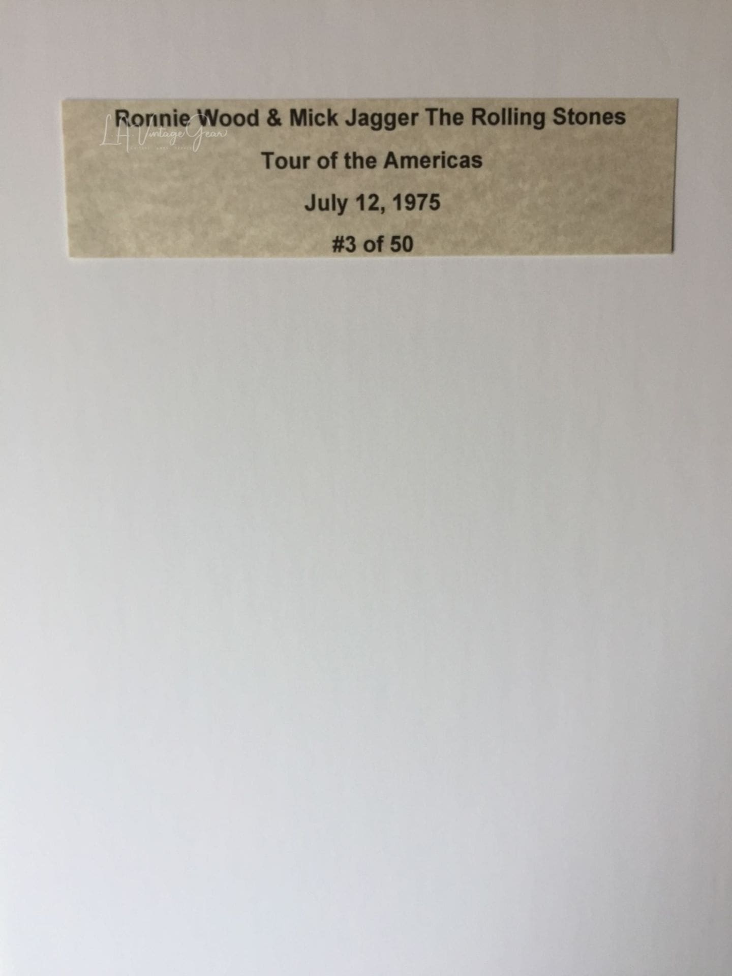 Ron Wood & Mick Jagger - Stones Tour Of The Americas 1975 - Authentic Concert Photo by Ed Finnell - B&W -White Matte 20"x24" - Image 2
