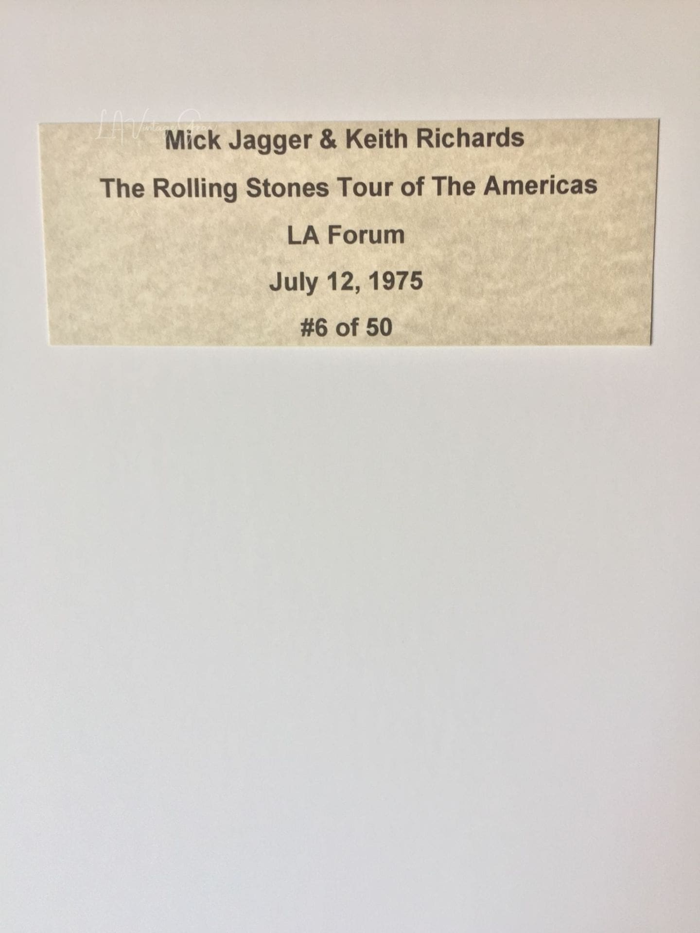 Mick Jagger & Keith Richards-Tour of The Americas 1975 -Authentic Concert Photo by Ed Finnell - Color -White Matte 20"x24" - Image 2