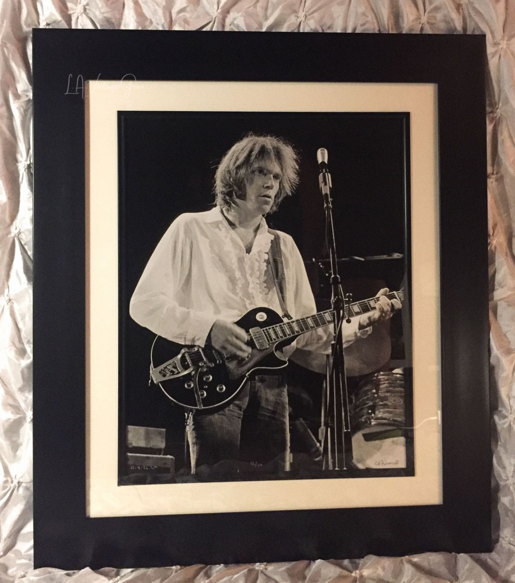 Neil Young & Crazy Horse - November 4, 1975 L.A. Forum - by Ed Finnell -FRAMED Authentic Concert Photos by Ed Finnell on 25"x 29"