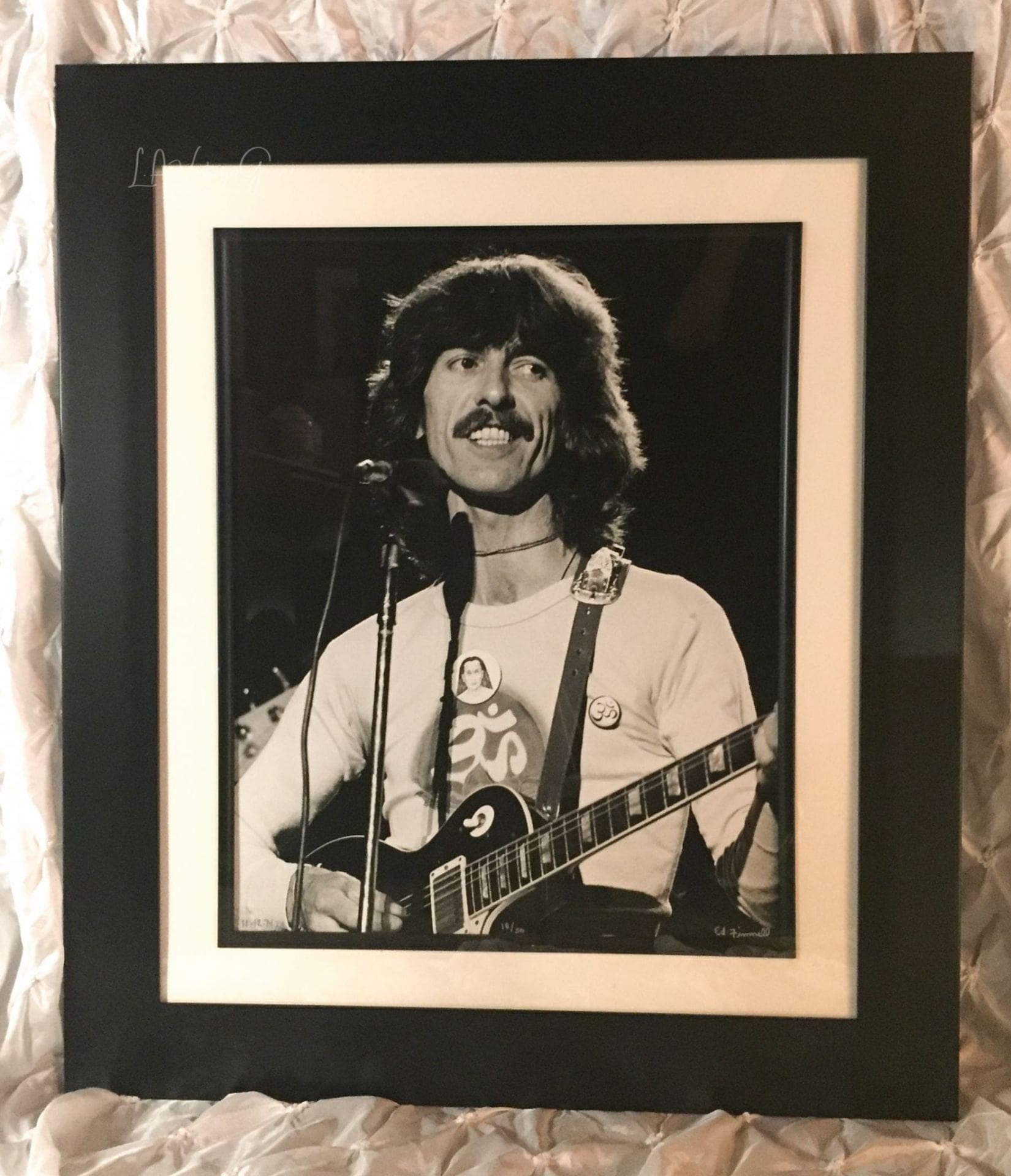 George Harrison - Dark Horse Tour L.A. Forum July 10, 1975 - FRAMED Authentic Concert Photo by Ed Finnell on 25"x29"