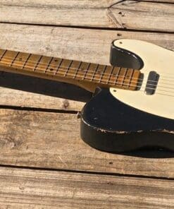 (SOLD) Danocaster Black Broadcaster Single Cut Whiteguard Electric Guitar - Image 3