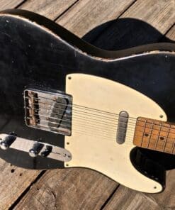 (SOLD) Danocaster Black Broadcaster Single Cut Whiteguard Electric Guitar