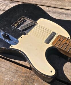 (SOLD) Danocaster Black Broadcaster Single Cut Whiteguard Electric Guitar - Image 5