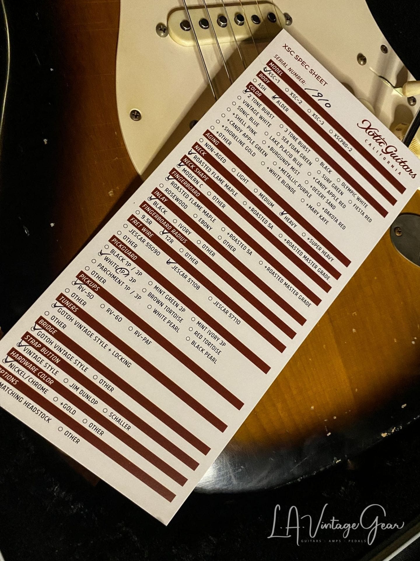 Xotic S-Style 2 Tone Burst Electric Guitar - XSC-1 #1910 - Image 14