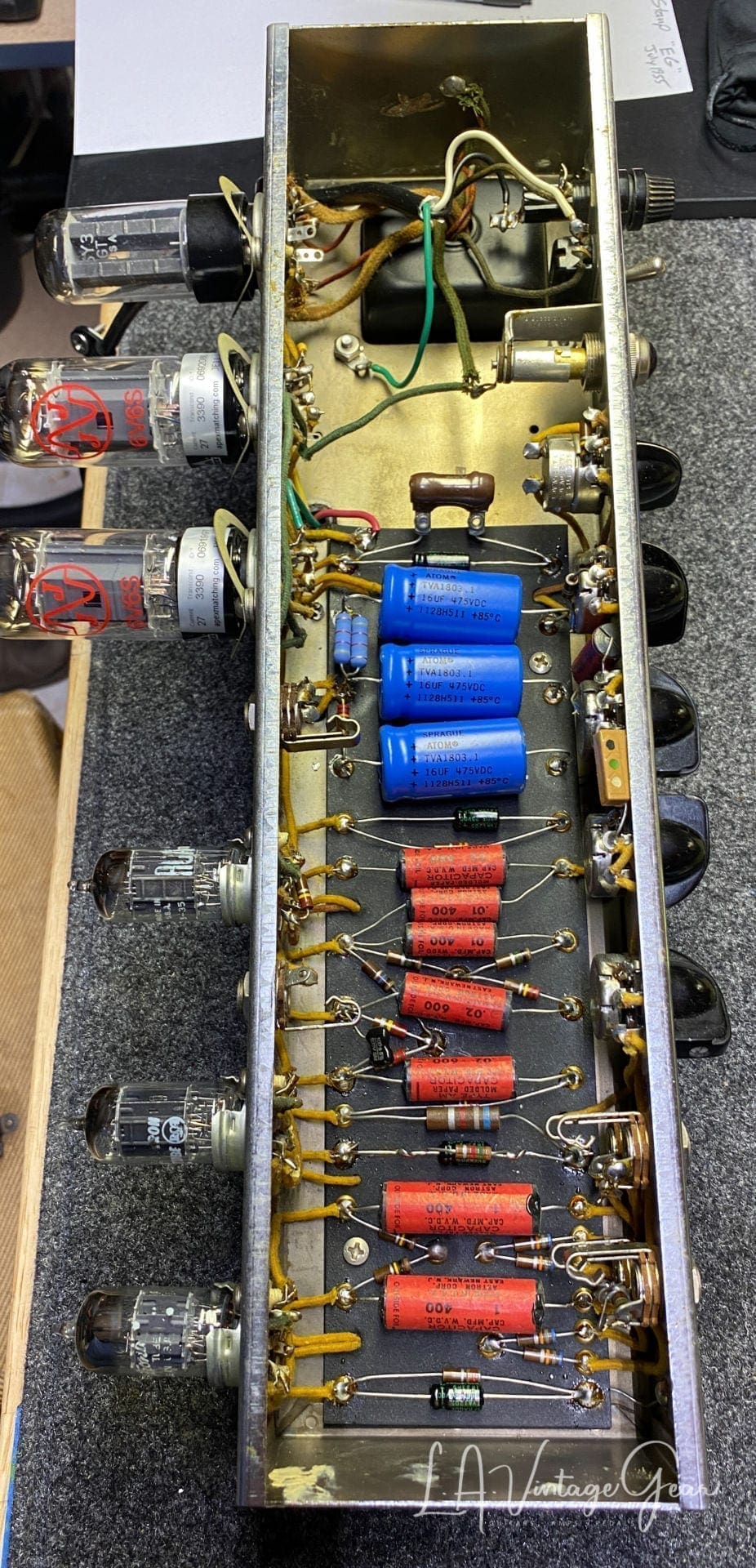 (SOLD) 1955 Vintage Fender Tremolux Tweed Guitar Amplifier -5E9 Circuit - We LOVE this amp ! - Image 11