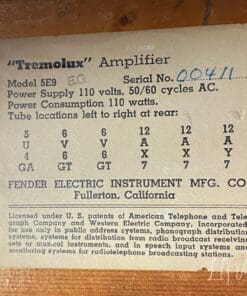(SOLD) 1955 Vintage Fender Tremolux Tweed Guitar Amplifier -5E9 Circuit - We LOVE this amp ! - Image 9