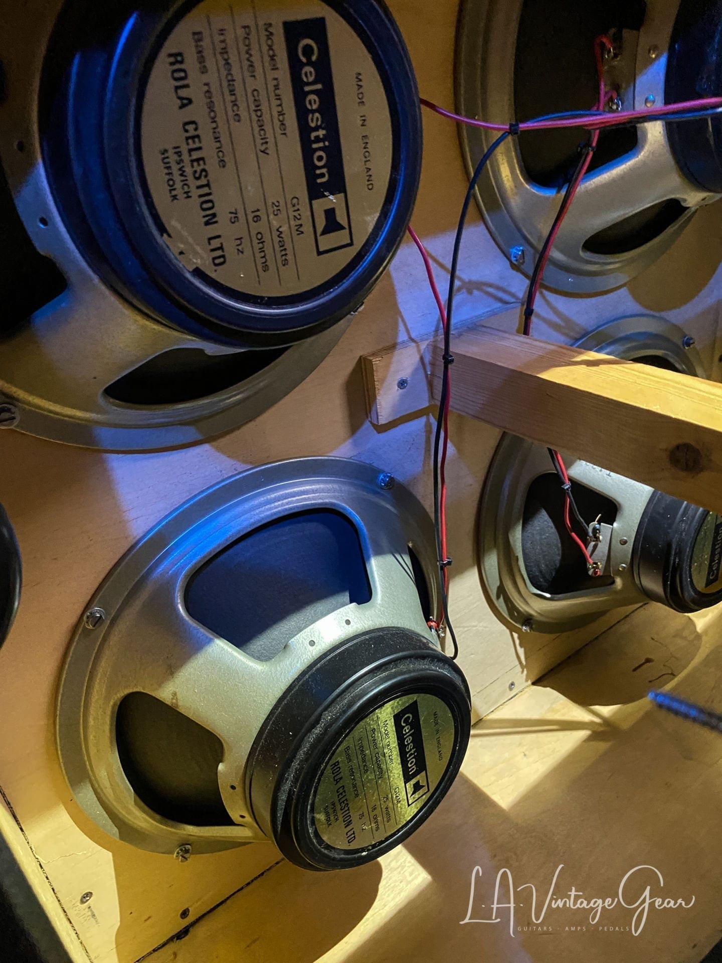 Kerry Wright Recovered Marshall 4 x 12 Straight Cab - Original Celestion Black Back Rola Speakers! - Image 12