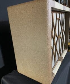 Kerry Wright 2 x 10 Custom Cab - Brown & Blonde with Wood Design on Grill  & Jensen P10P Speakers - Image 4