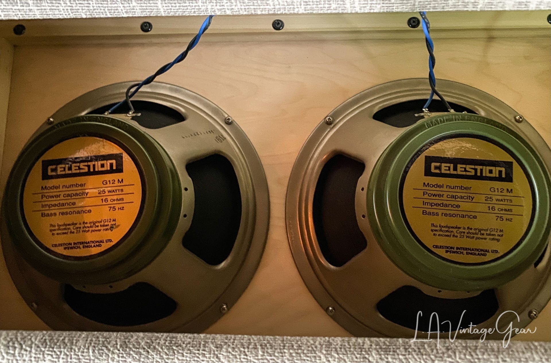 Kerry Wright Custom 2 x 12 Cab & Head with 6L6 Chassis - 'Burgundy Cream Stack' & Celestion Greenbacks - Image 14