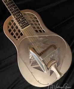 National Baritone Tricone Style 1.5  Electric Guitar  - Steel Body in Matte Silver Finish - Image 4