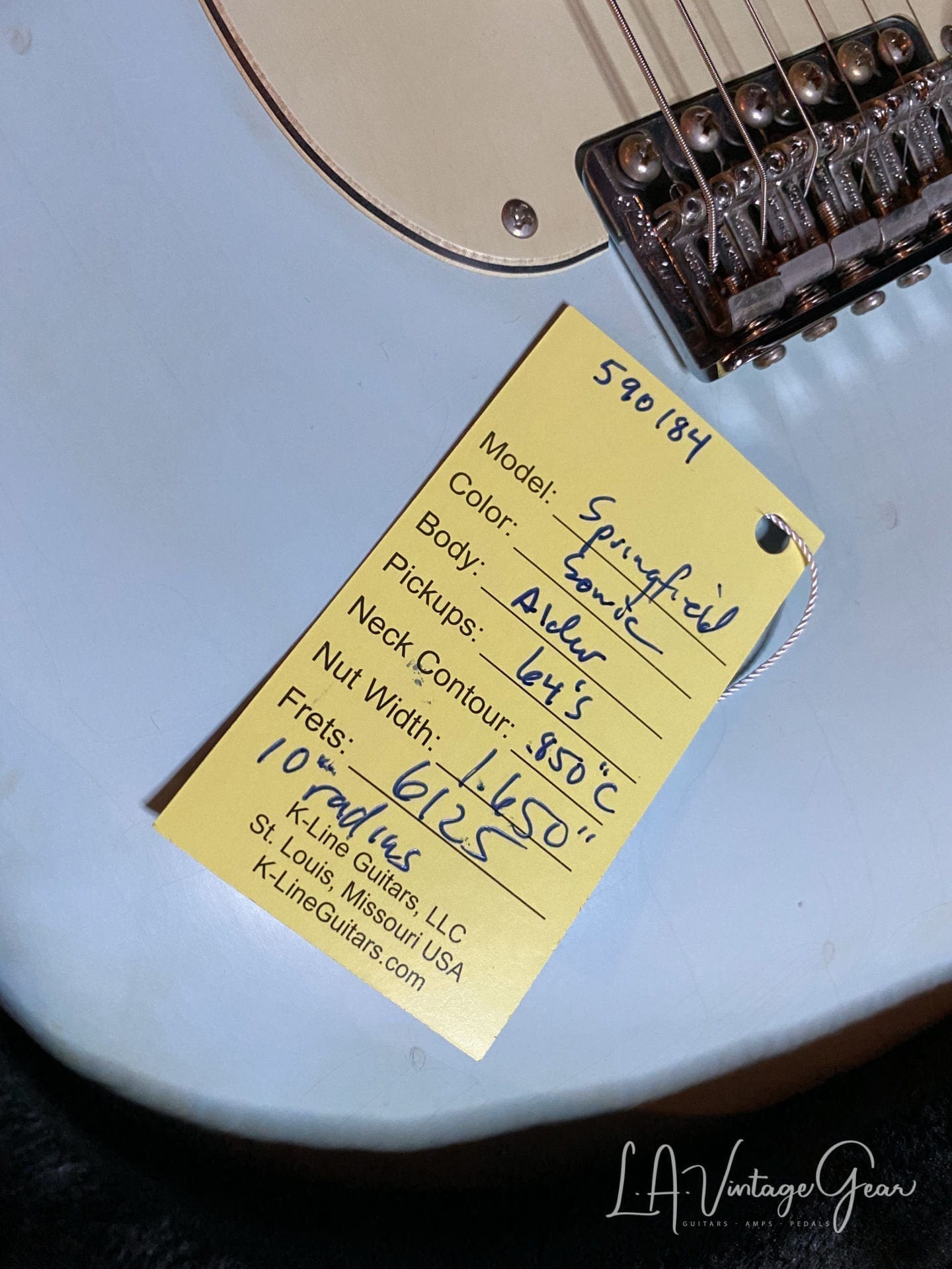 K-Line Springfield S-Style Guitar in Sonic Blue - Image 18