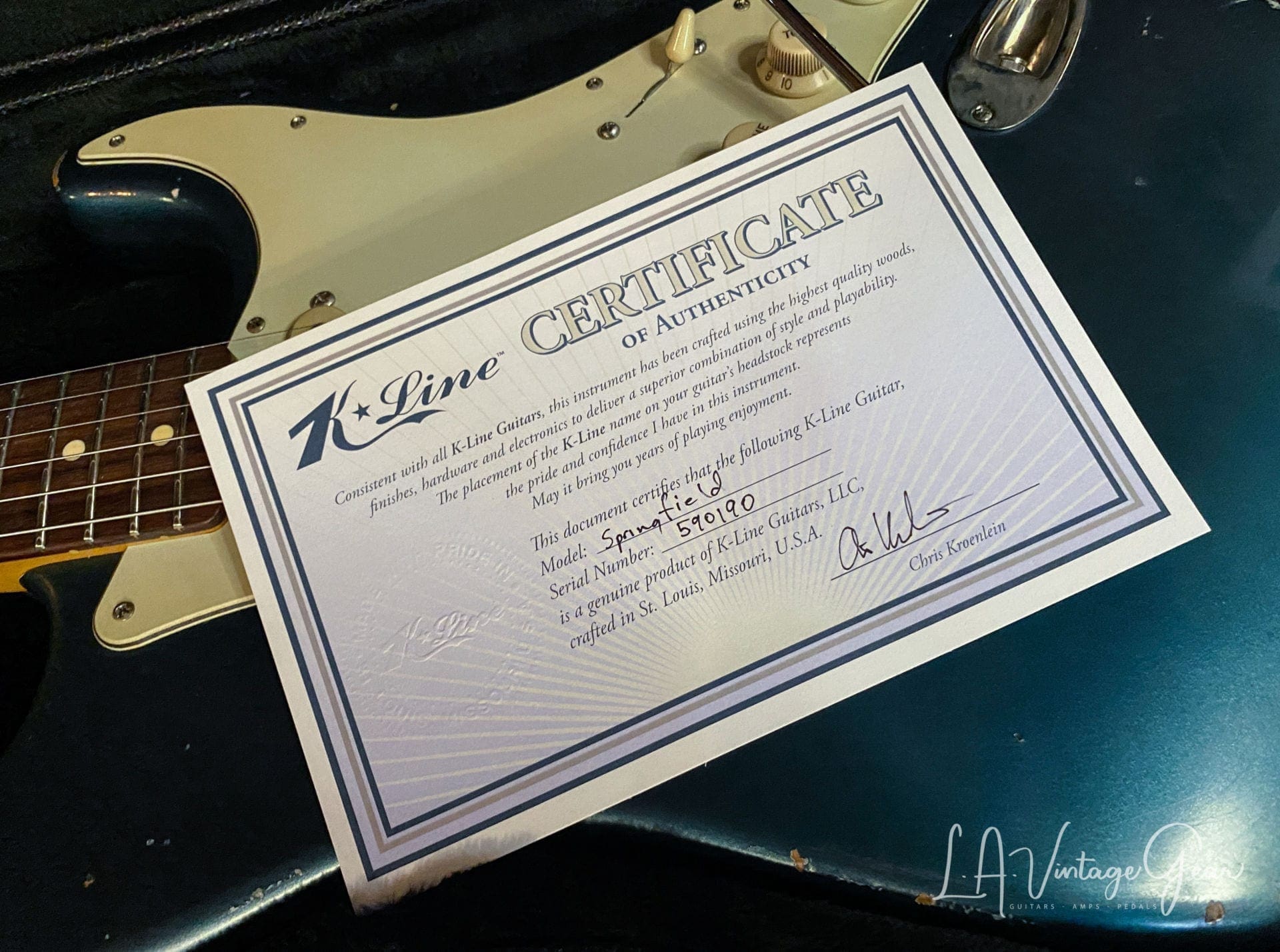 K-Line Springfield Electric Guitar in Lake Placid Blue - Image 16