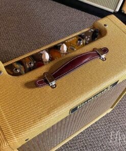 Blankenship Fat Boy Jr. 9 Watt Tweed Guitar Amp with Gold Alnico 10" Spkr with White Knobs - Image 3