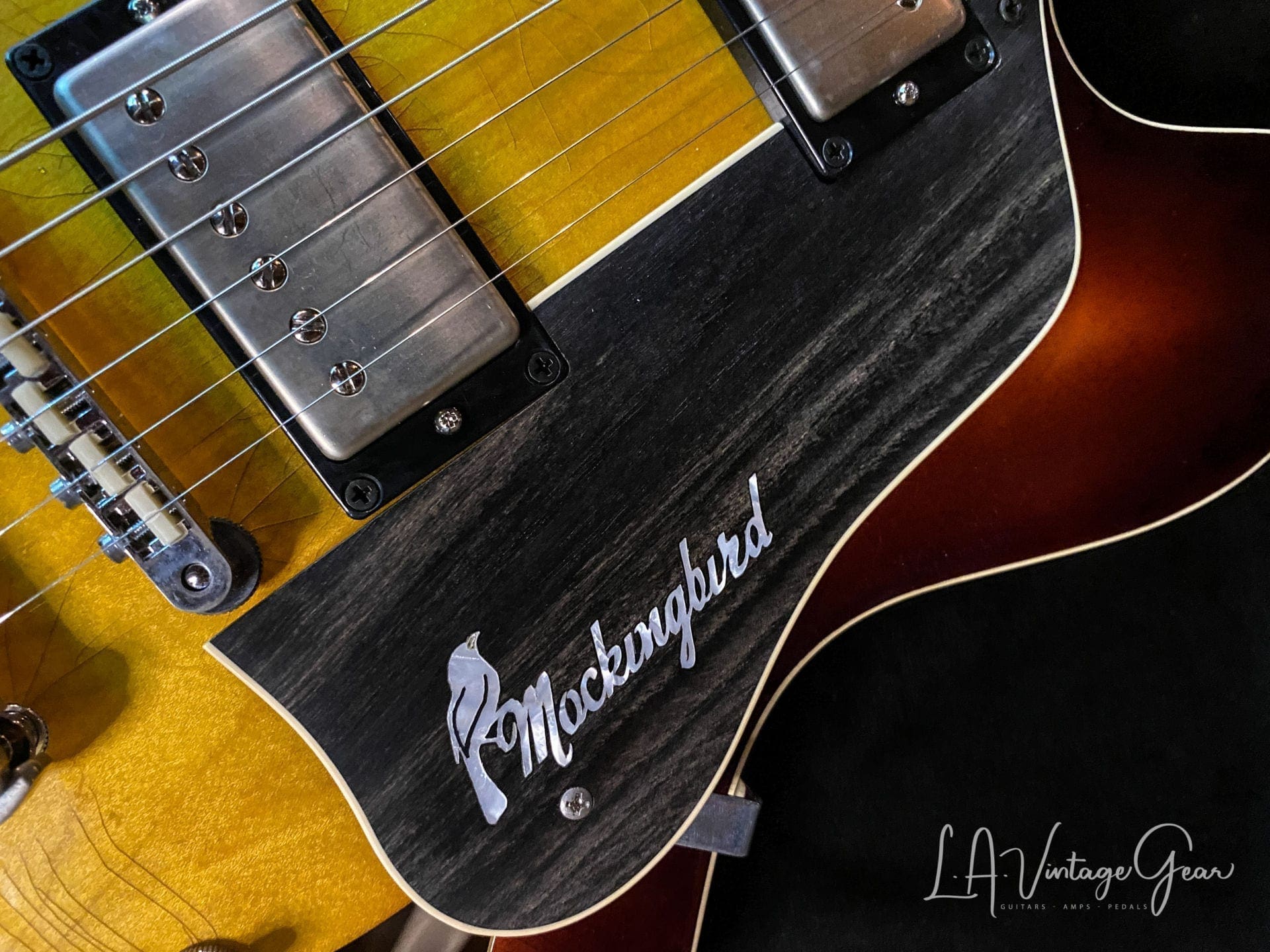 Josh Williams Mockingbird Electric Guitar -3 Tone Sunburst Finish with Small Block Inlays - JWGM128 - Image 11