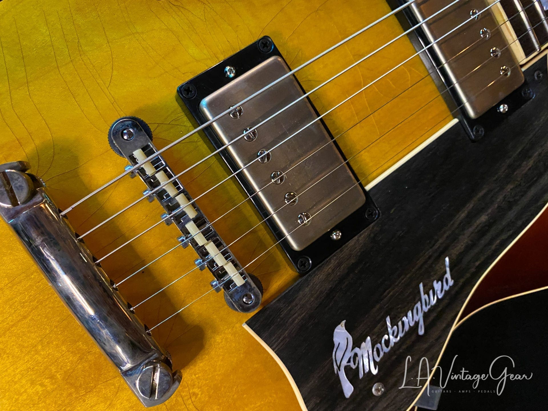 Josh Williams Mockingbird Electric Guitar -3 Tone Sunburst Finish with Small Block Inlays - JWGM128 - Image 12