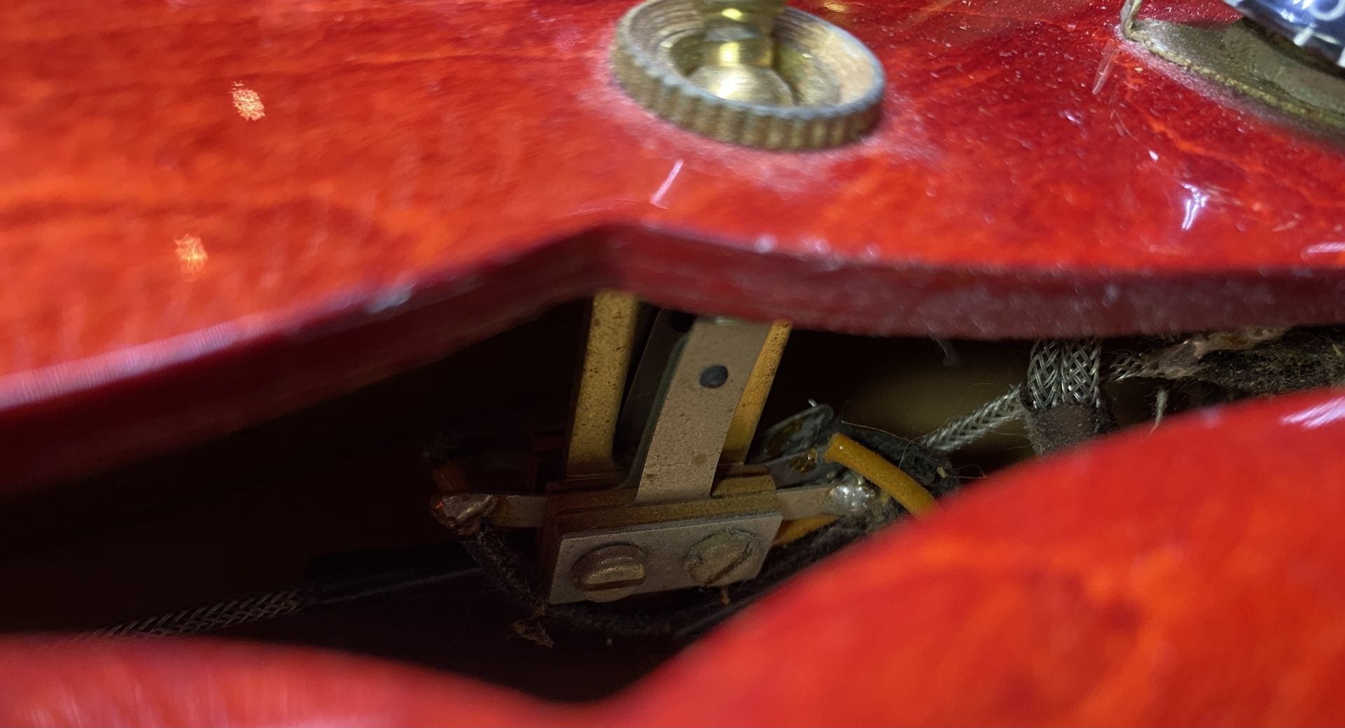 Gibson 1961 Vintage Cherry 355 TD Electric Guitar - 'Lefty' with Bigsby Tailpiece & PAF's ! Wow ! - Image 16