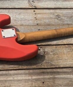 Danocaster P-Style Electric Bass in  Faded Fiesta Red - Image 6