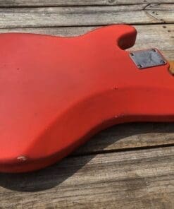 Danocaster P-Style Electric Bass in  Faded Fiesta Red - Image 7