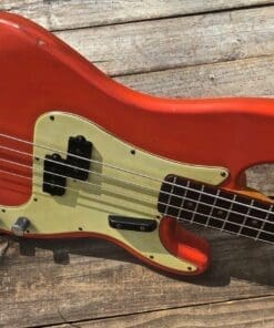 Danocaster P-Style Electric Bass in  Faded Fiesta Red