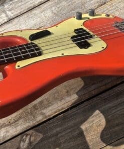 Danocaster P-Style Electric Bass in  Faded Fiesta Red - Image 2