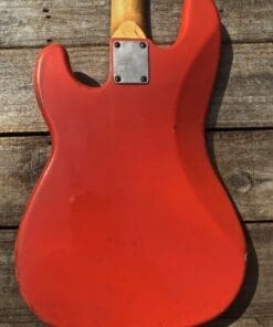 Danocaster P-Style Electric Bass in  Faded Fiesta Red - Image 5