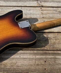 Danocaster Double Bound Single Cut Sunburst Electric Guitar - 2 Piece Ash & Dano Budz 2.0 Pickups - Image 7