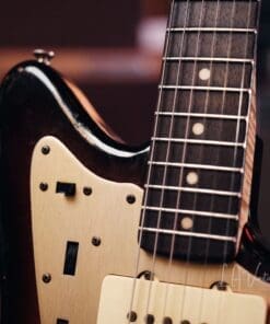 Danocaster Offset Electric Guitar - Anodized Gold Pickguard & Sunburst Finish - Image 6