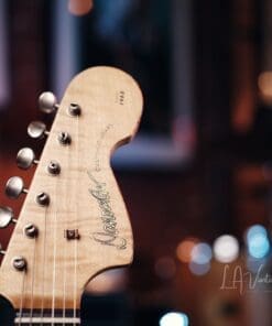 Danocaster Offset Electric Guitar - Anodized Gold Pickguard & Sunburst Finish - Image 11