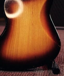 Danocaster Offset Electric Guitar - Anodized Gold Pickguard & Sunburst Finish - Image 8