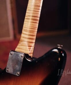 Danocaster Offset Electric Guitar - Anodized Gold Pickguard & Sunburst Finish - Image 9