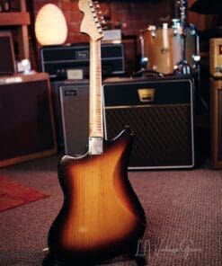 Danocaster Offset Electric Guitar - Anodized Gold Pickguard & Sunburst Finish - Image 7