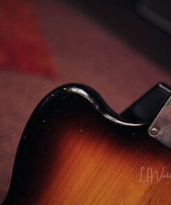 Danocaster Offset Electric Guitar - Anodized Gold Pickguard & Sunburst Finish - Image 10