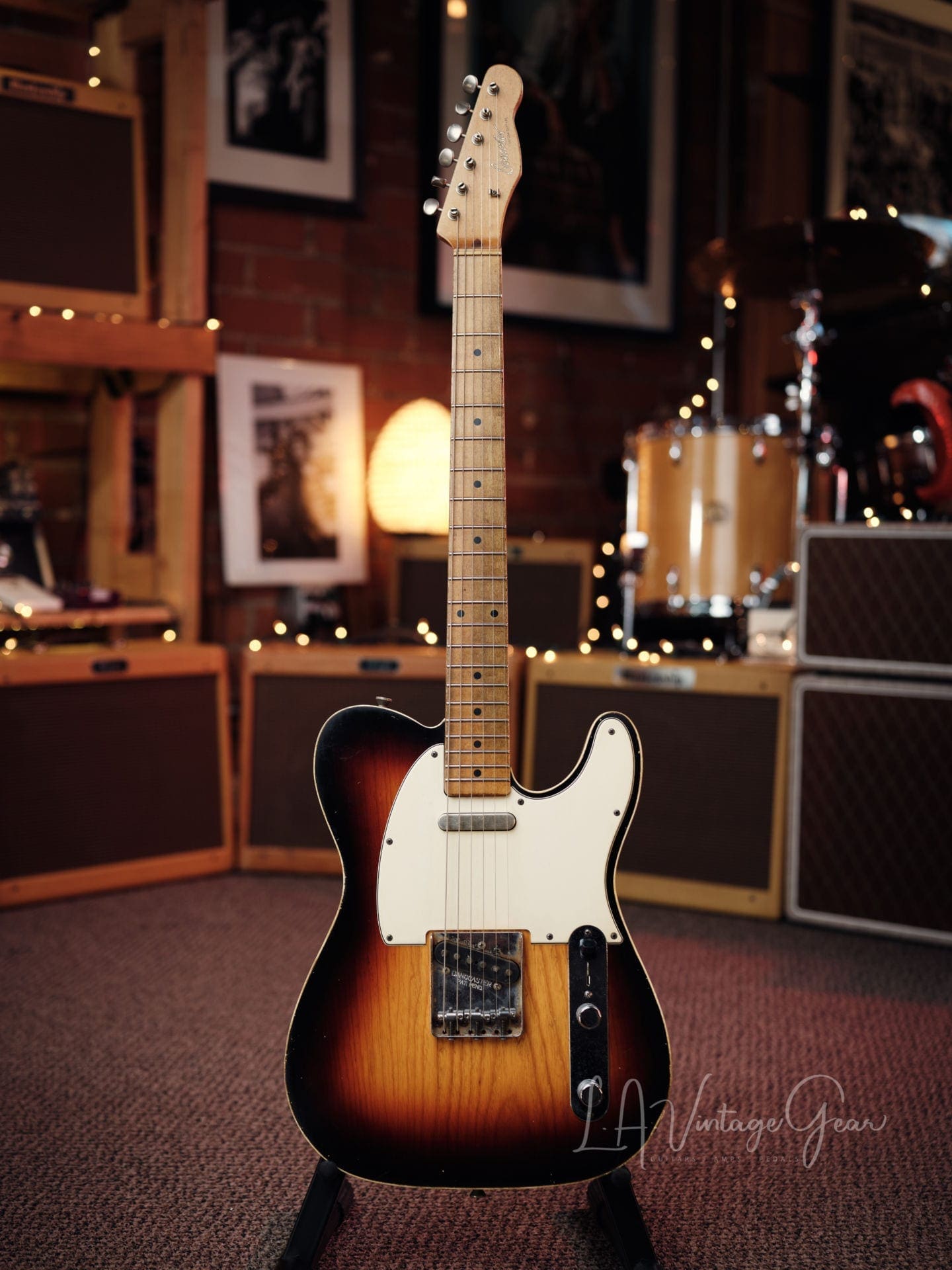 Danocaster Double Bound Single Cut Electric Guitar with Maple Neck - Sunburst Finish!