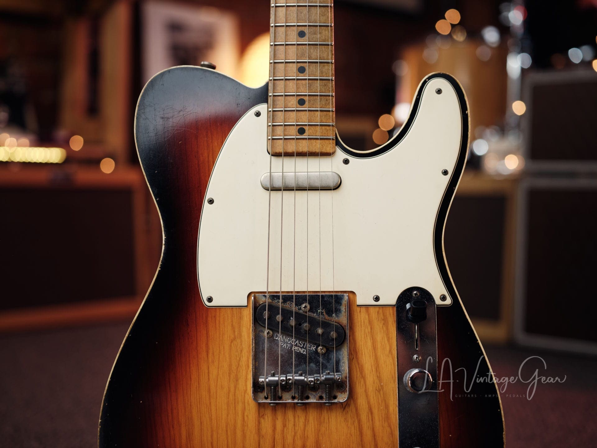 Danocaster Double Bound Single Cut Electric Guitar with Maple Neck - Sunburst Finish! - Image 2