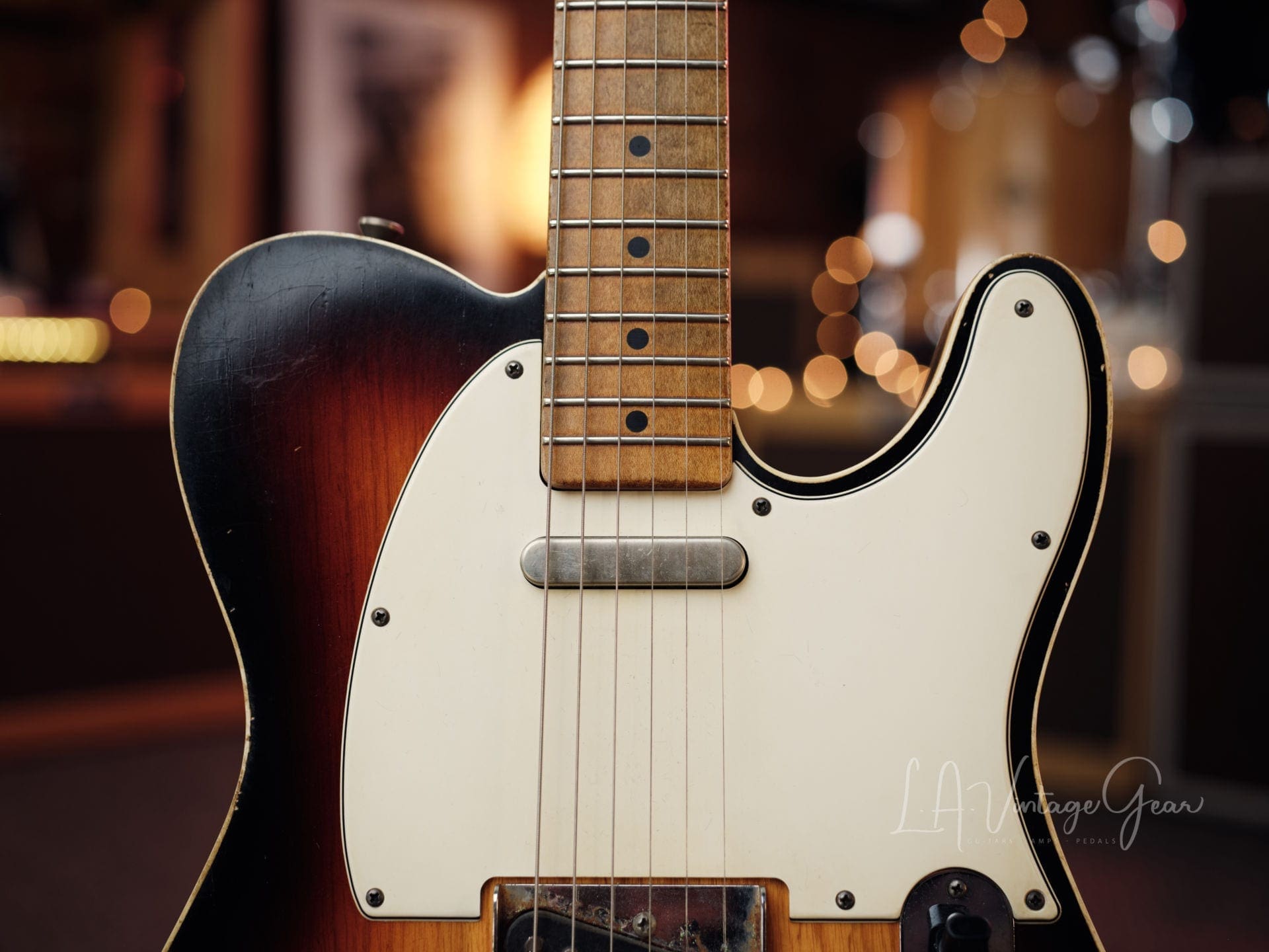 Danocaster Double Bound Single Cut Electric Guitar with Maple Neck - Sunburst Finish! - Image 3