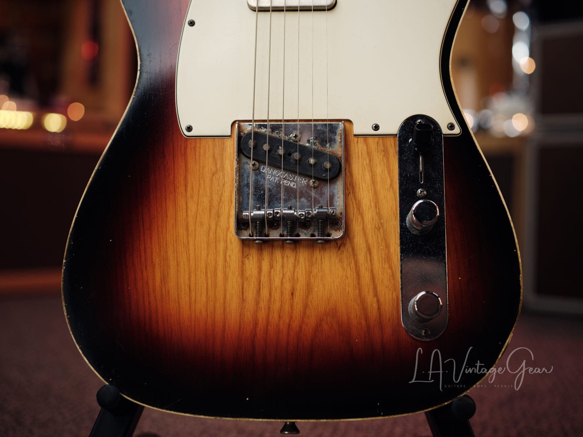 Danocaster Double Bound Single Cut Electric Guitar with Maple Neck - Sunburst Finish! - Image 4