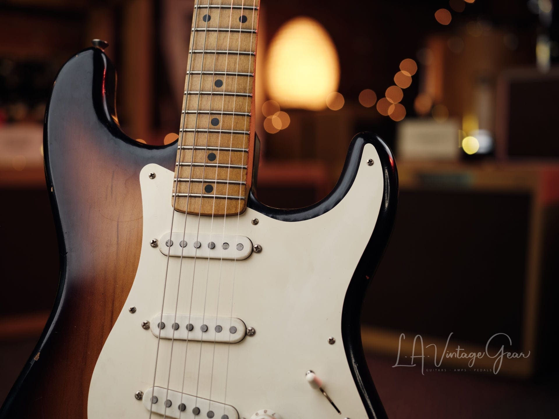 K-Line Springfield S-Style Electric Guitar - 2Tone Sunburst & Roasted Pine Body - Great Gtr . - Image 2