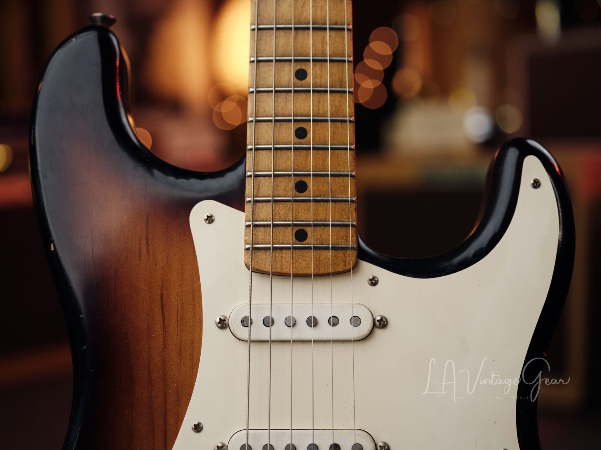 K-Line Springfield S-Style Electric Guitar - 2Tone Sunburst & Roasted Pine Body - Great Gtr . - Image 4
