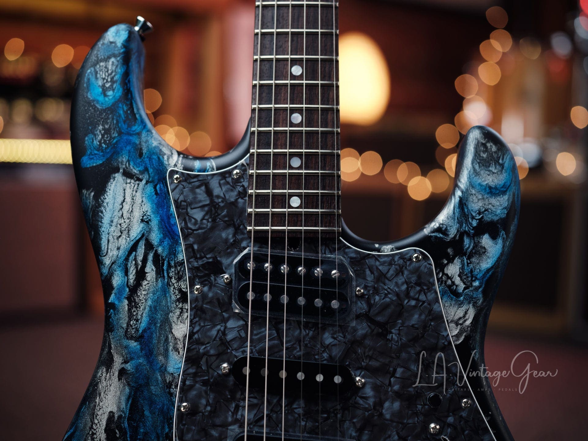 Tyler ' Black & Blue Shmear' S-Style Electric Guitar in HSH Pup Configuration - Brand New! - Image 3