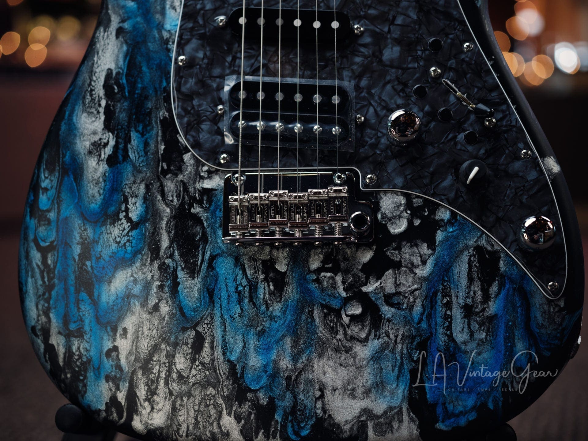 Tyler ' Black & Blue Shmear' S-Style Electric Guitar in HSH Pup Configuration - Brand New! - Image 5