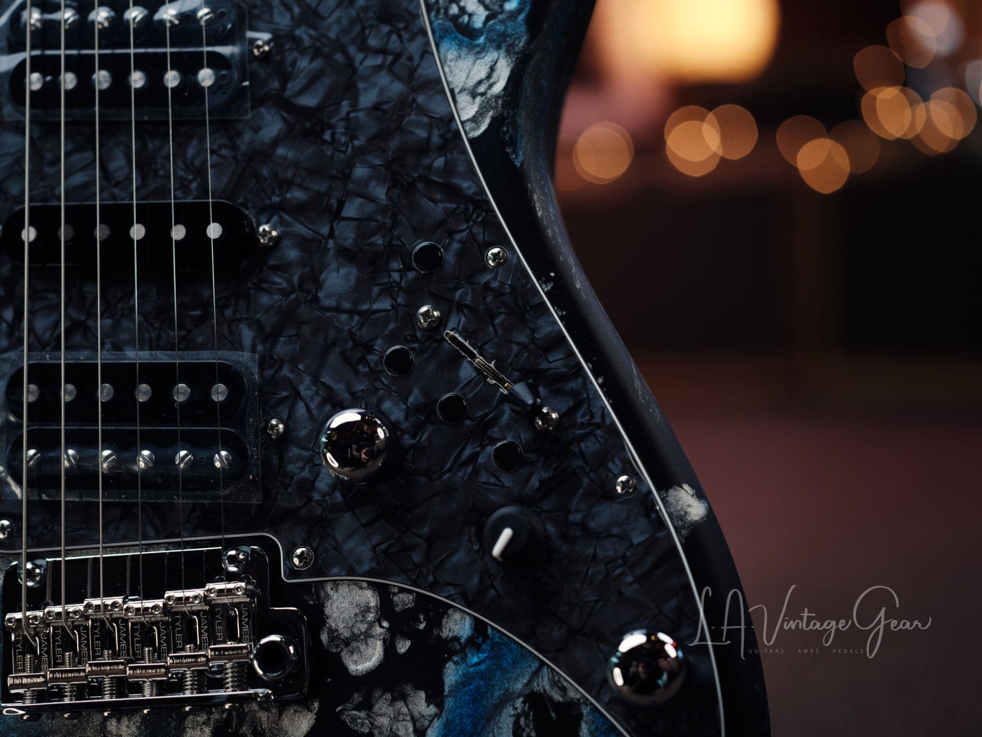 Tyler ' Black & Blue Shmear' S-Style Electric Guitar in HSH Pup Configuration - Brand New! - Image 7