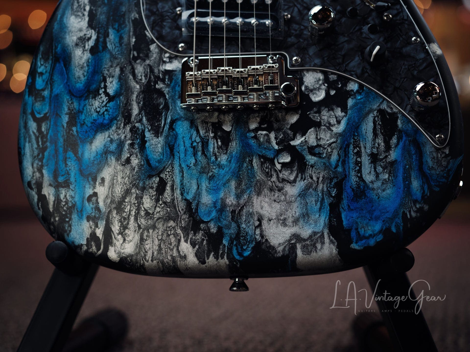 Tyler ' Black & Blue Shmear' S-Style Electric Guitar in HSH Pup Configuration - Brand New! - Image 8