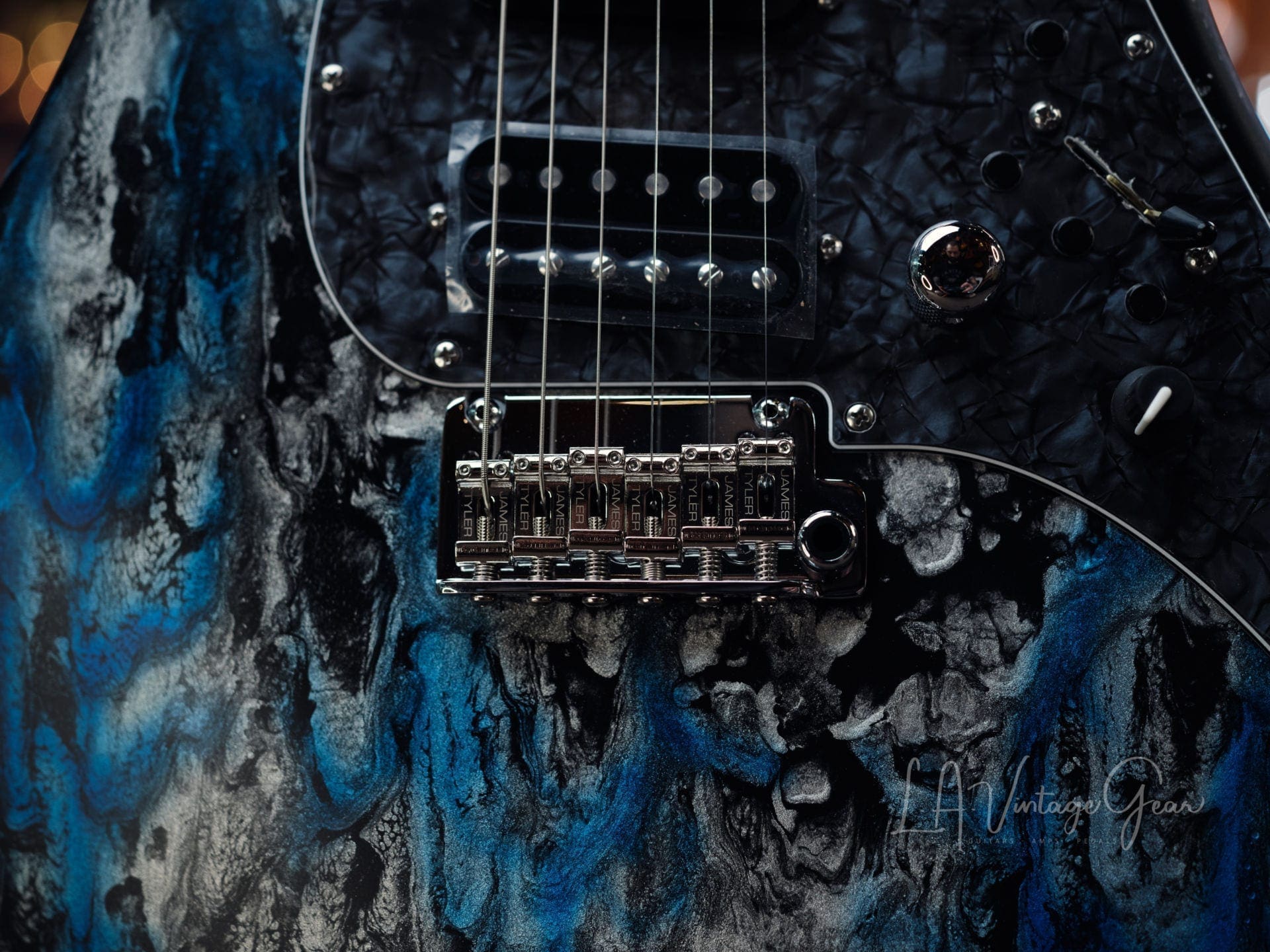 Tyler ' Black & Blue Shmear' S-Style Electric Guitar in HSH Pup Configuration - Brand New! - Image 9