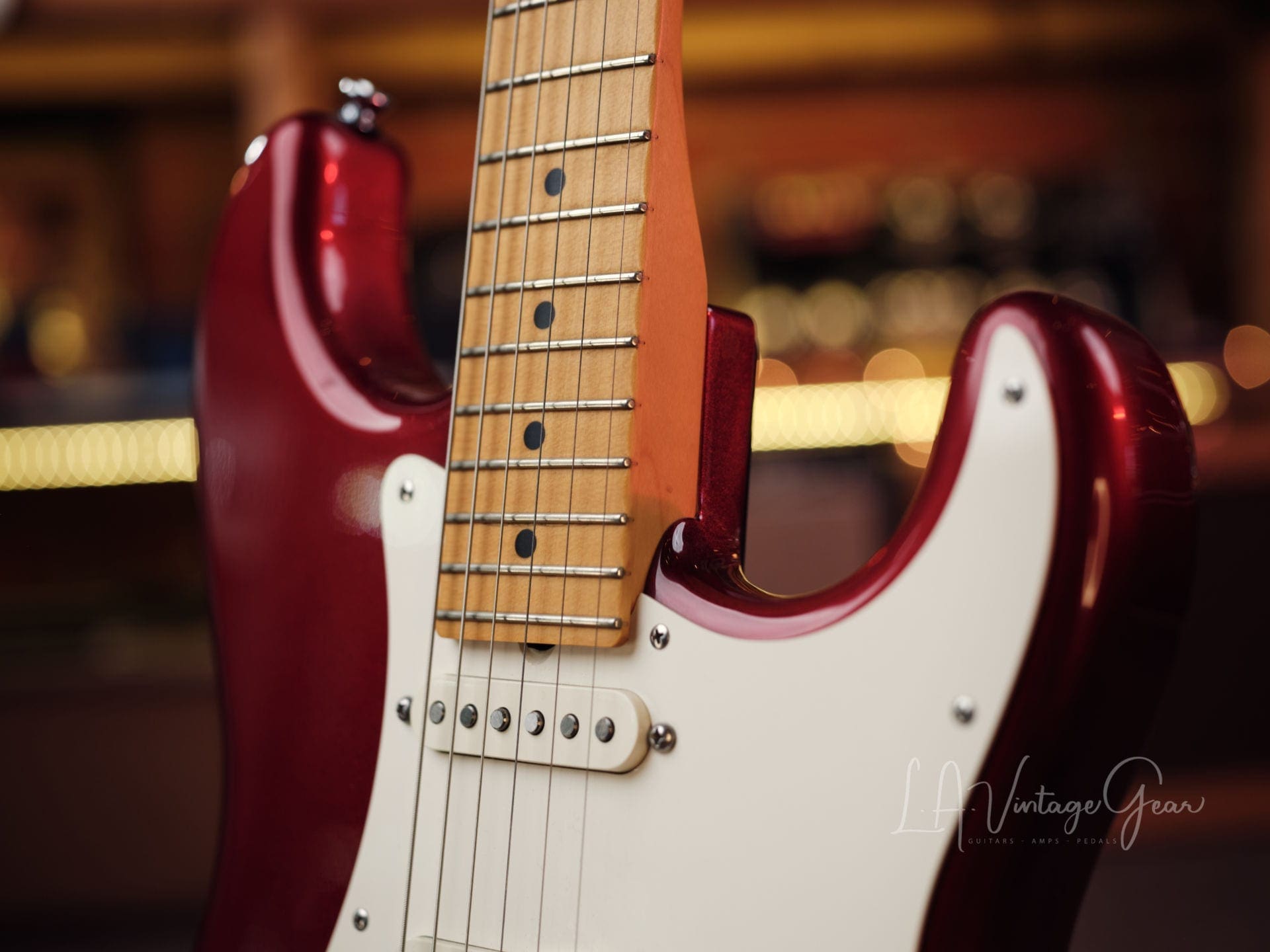 Tyler S-Style "Hot Poop" Electric Guitar in Candy Apple Red - Signed by Mike Landau - Image 4
