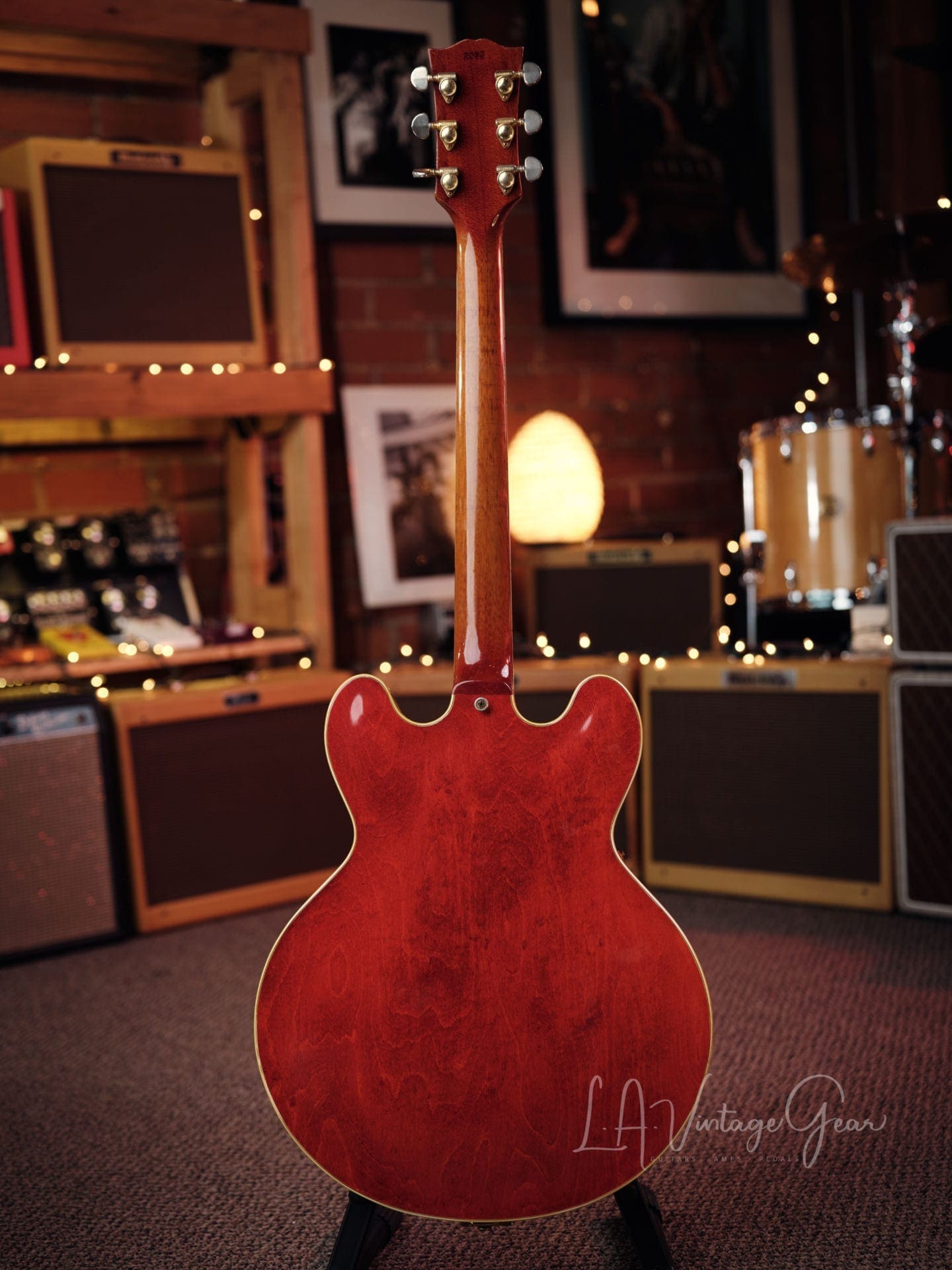 Gibson 1961 Vintage Cherry 355 TD Electric Guitar - 'Lefty' with Bigsby Tailpiece & PAF's ! Wow ! - Image 11