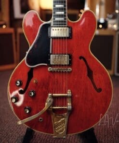 Gibson 1961 Vintage Cherry 355 TD Electric Guitar - 'Lefty' with Bigsby Tailpiece & PAF's ! Wow ! - Image 2